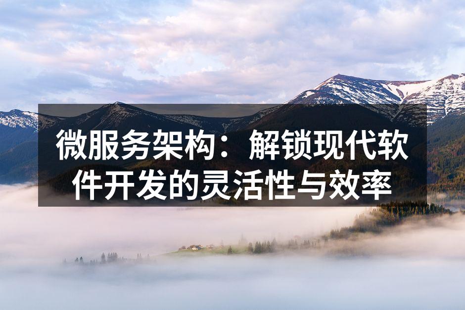 微服务架构：解锁现代软件开发的灵活性与效